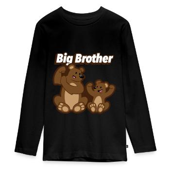 Frères d'ours - grand frère - T-shirt manches longues Premium Ado - noir - Devant - AI Model Kid Female (0cm)