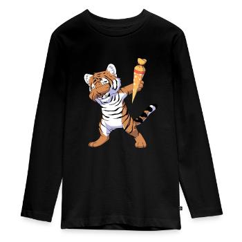 Dabbing Schultiger - Teenager Premium Bio Langarmshirt - Schwarz - Vorne - AI Model Kid Female (0cm)