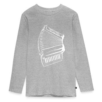 Akkordeon Musiker Geschenkidee - Teenager Premium Bio Langarmshirt - Grau meliert - Vorne