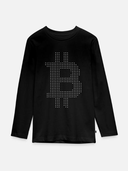 Bitcoin - Teenager Premium Bio Langarmshirt - Schwarz