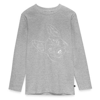 Chien Australian Cattle Dog chien - T-shirt manches longues Premium Ado - gris chiné - Devant