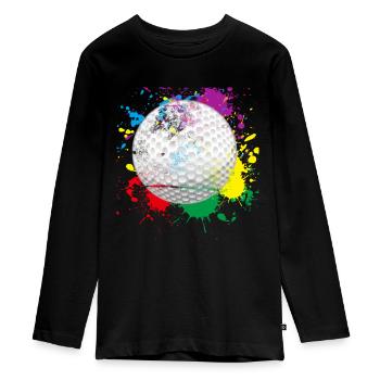 Splash Golf - Teenager Premium Organic Long Sleeve Shirt - black - Front - AI Model Kid Female (0cm)
