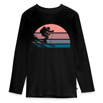 Jour de poudré - T-shirt manches longues Premium Ado - noir - Devant - AI Model Kid Female (0cm)