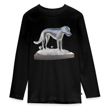 Ein Hund aus Wasser / Wassertropfen bestehend - Teenager Premium Bio Langarmshirt - Schwarz - Vorne - AI Model Kid Female (0cm)