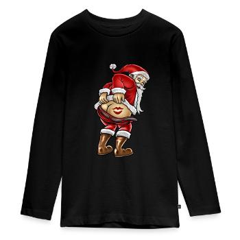 Santa Claus Santa Claus - T-shirt manches longues Premium Ado - noir - Devant - AI Model Kid Female (0cm)