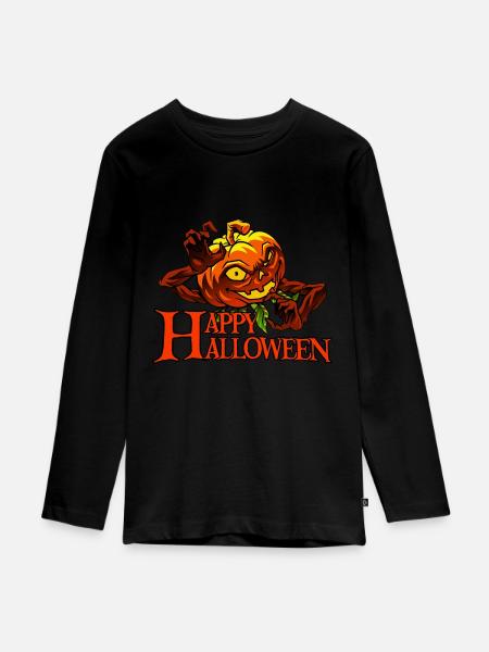 Halloween-Happy Halloween Party - Teenager Premium Bio Langarmshirt - Schwarz