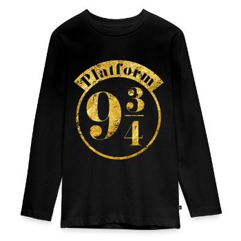 Harry Potter Voie 9 3/4 - T-shirt manches longues Premium Ado - noir - Devant - AI Model Kid Female (0cm)