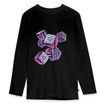 cube - Teenager Premium Organic Long Sleeve Shirt - black - Front - AI Model Kid Female (0cm)