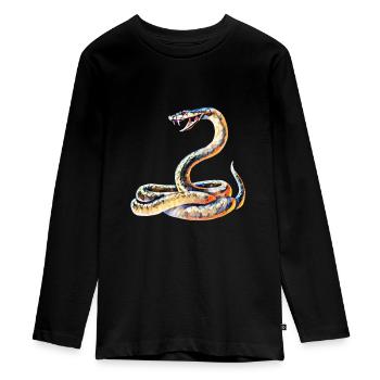 Schlange - Teenager Premium Bio Langarmshirt - Schwarz - Vorne - AI Model Kid Female (0cm)