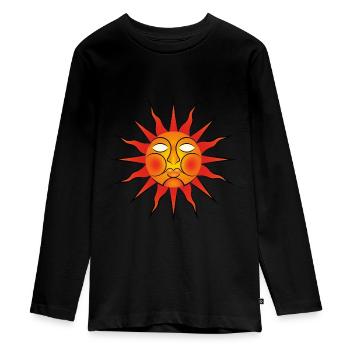 Folk Horror / Wicker Man Sun Sigil - T-shirt manches longues Premium Ado - noir - Devant - AI Model Kid Female (0cm)