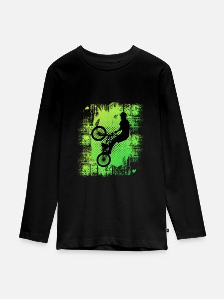 Bmx - Teenager Premium Bio Langarmshirt - Schwarz