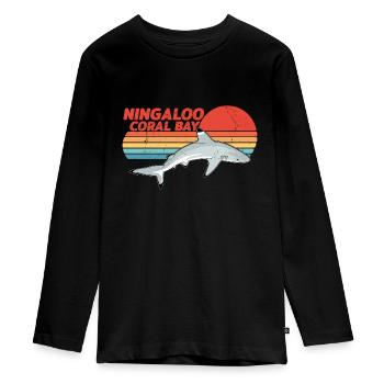 Requin à pointes noires - T-shirt manches longues Premium Ado - noir - Devant - AI Model Kid Female (0cm)