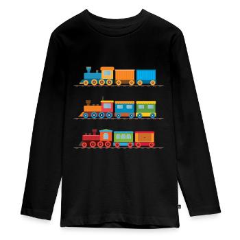 Train - T-shirt manches longues Premium Ado - noir - Devant - AI Model Kid Female (0cm)