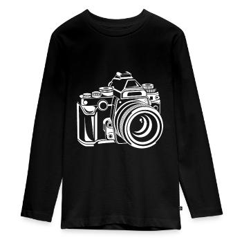 Photographe - Appareil photo - T-shirt manches longues Premium Ado - noir - Devant - AI Model Kid Female (0cm)