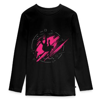 Breakdance Geschenk Pink Mädchen - Teenager Premium Bio Langarmshirt - Schwarz - Vorne - AI Model Kid Female (0cm)