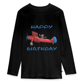 Joyeux anniversaire - T-shirt manches longues Premium Ado - noir - Devant - AI Model Kid Female (0cm)