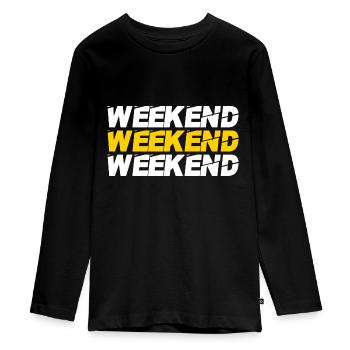 Weekend - Teenager Premium Organic Long Sleeve Shirt - black - Front - AI Model Kid Female (0cm)