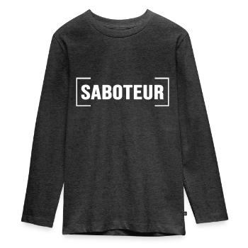 Agent saboteur incognito super-héros - T-shirt manches longues Premium Ado - anthracite chiné - Devant - AI Model Kid Female (0cm)