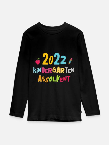 2022 Kindergarten Absolvent Erstklässler Schule - Teenager Premium Bio Langarmshirt - Schwarz