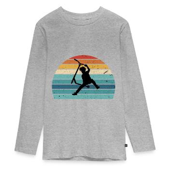 trottinette freestyle - T-shirt manches longues Premium Ado - gris chiné - Devant