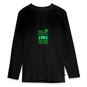 1961 - Teenager Premium Organic Long Sleeve Shirt - black - Front - AI Model Kid Female (0cm)