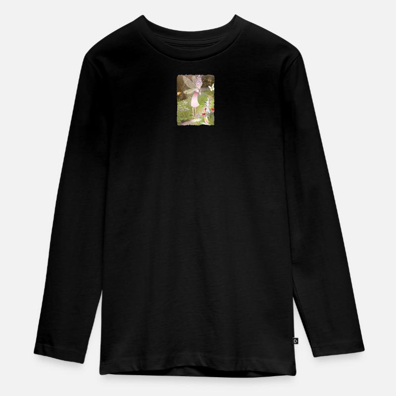 Ostara und Max - Teenager Premium Bio Langarmshirt - Schwarz