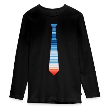 Warming Stripes | Quaschning Scientists for Future - Teenager Premium Bio Langarmshirt - Schwarz - Vorne - AI Model Kid Female (0cm)