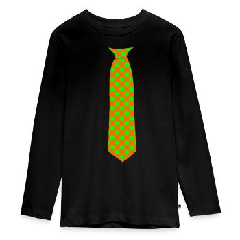 Krawatte dots gruen orange - Teenager Premium Bio Langarmshirt - Schwarz - Vorne - AI Model Kid Female (0cm)