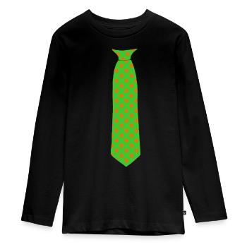 Krawatte blumen muster - Teenager Premium Bio Langarmshirt - Schwarz - Vorne - AI Model Kid Female (0cm)