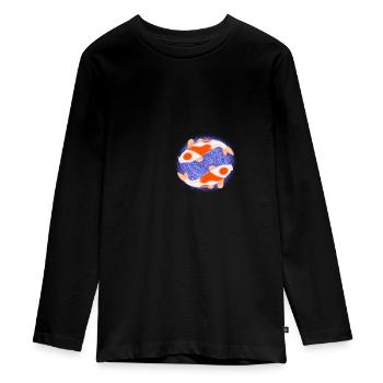 Horoscope Poissons Koi, signe du zodiaque - T-shirt manches longues Premium Ado - noir - Devant - AI Model Kid Female (0cm)