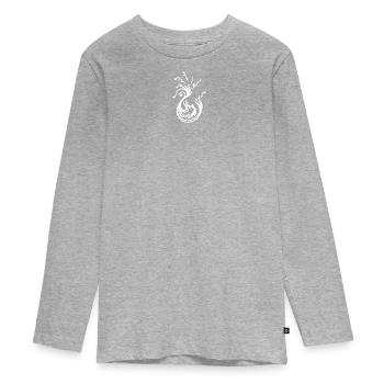 Cygne - T-shirt manches longues Premium Ado - gris chiné - Devant
