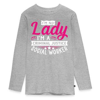 Criminal Justice Social Worker - Teenager Premium Organic Long Sleeve Shirt - heather grey - Front
