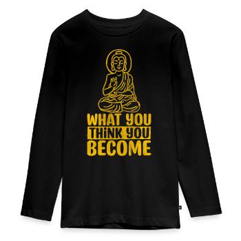 Motivate Inspire Encouragement Positivité Slogan - T-shirt manches longues Premium Ado - noir - Devant - AI Model Kid Female (0cm)
