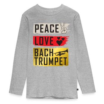 Bach Trumpet Musical Instrument Players - Teenager Premium Organic Long Sleeve Shirt - heather grey - Front