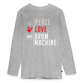 Drum Machine Musical Instrument Drummers - Teenager Premium Organic Long Sleeve Shirt - heather grey - Front