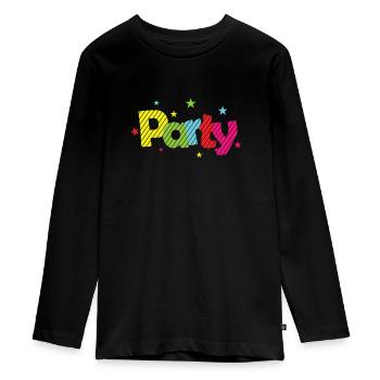 Party Feiern tanzen Musik Freunde - Teenager Premium Bio Langarmshirt - Schwarz - Vorne - AI Model Kid Female (0cm)