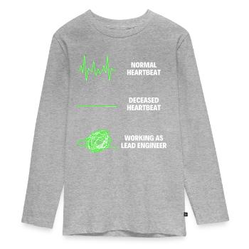 Lead Engineer Funny Engineer Profession - Teenager Premium Bio Langarmshirt - Grau meliert - Vorne
