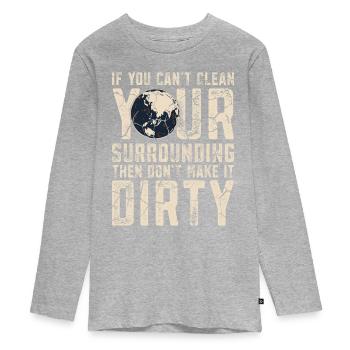 Climate Change Mother Earth Day Environment - Teenager Premium Organic Long Sleeve Shirt - heather grey - Front
