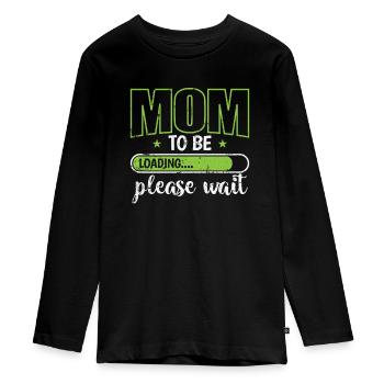 Maman à charger s’il vous plaît attendre la fête des mères - T-shirt manches longues Premium Ado - noir - Devant - AI Model Kid Female (0cm)
