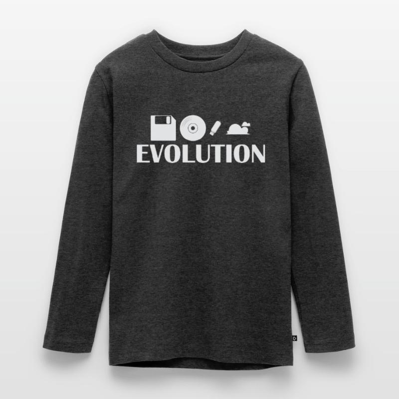 Evolution Diskette CD USB Stick Cloud Teenager Premium Bio Langarmshirt
