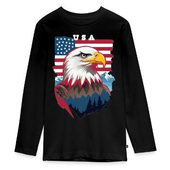 Pygargue à tête blanche - T-shirt manches longues Premium Ado - noir - Devant - AI Model Kid Female (0cm)