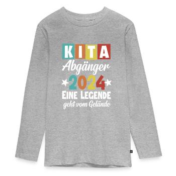 Kindergarten Kita Graduates 2024 - Teenager Premium Organic Long Sleeve Shirt - heather grey - Front