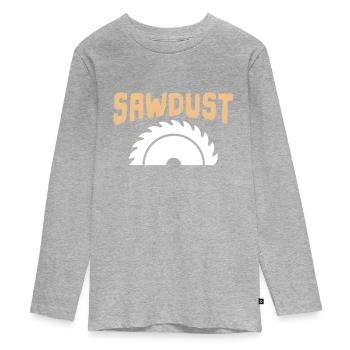 Sciure de bois Sciure de bois Hommes - T-shirt manches longues Premium Ado - gris chiné - Devant
