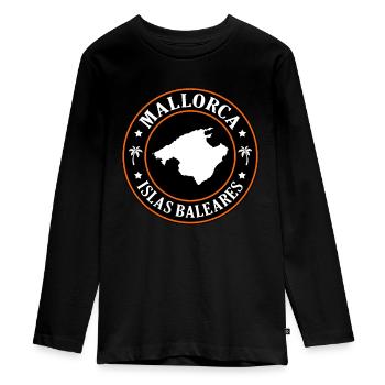 Majorca - Teenager Premium Organic Long Sleeve Shirt - black - Front - AI Model Kid Female (0cm)