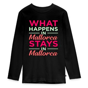 Majorca - Teenager Premium Organic Long Sleeve Shirt - black - Front - AI Model Kid Female (0cm)