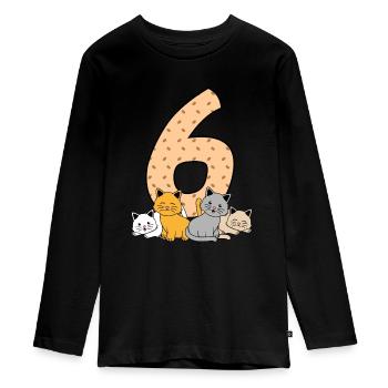 6. Geburtstag - Teenager Premium Bio Langarmshirt - Schwarz - Vorne - AI Model Kid Female (0cm)
