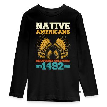 Christopher Columbus - Teenager Premium Bio Langarmshirt - Schwarz - Vorne - AI Model Kid Female (0cm)