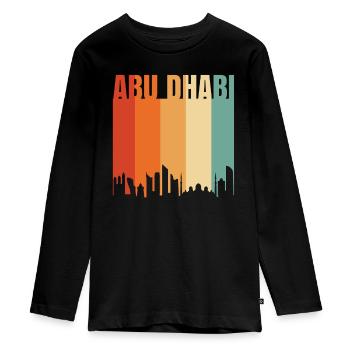 Abou Dhabi - T-shirt manches longues Premium Ado - noir - Devant - AI Model Kid Female (0cm)