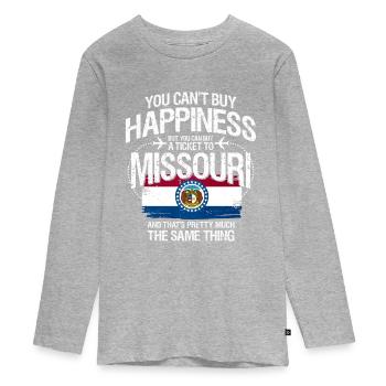 Missouri - Teenager Premium Organic Long Sleeve Shirt - heather grey - Front