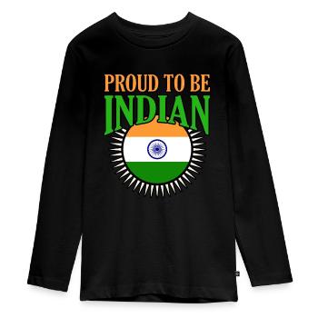 Indien - Teenager Premium Bio Langarmshirt - Schwarz - Vorne - AI Model Kid Female (0cm)